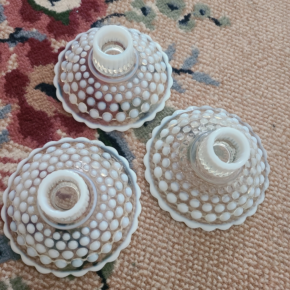 Elegant White Glass Candle Holders